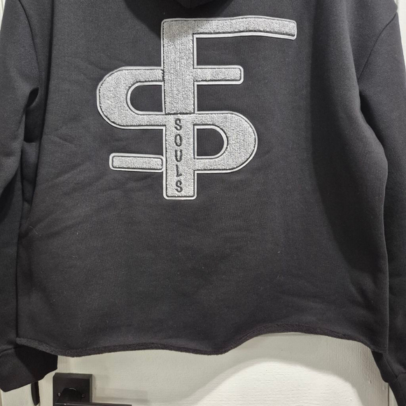 Men's Fearless Souls Black Hoodie with Gray Logo Size L nwot - Picture 4 of 8
